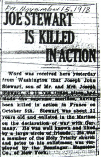 Joseph J Steuert is Killed in Action Article